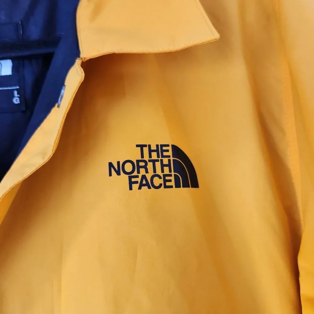 The North Face TNF Classic Wind Breaker Rain Jacket Windwall Yellow Fisherman L